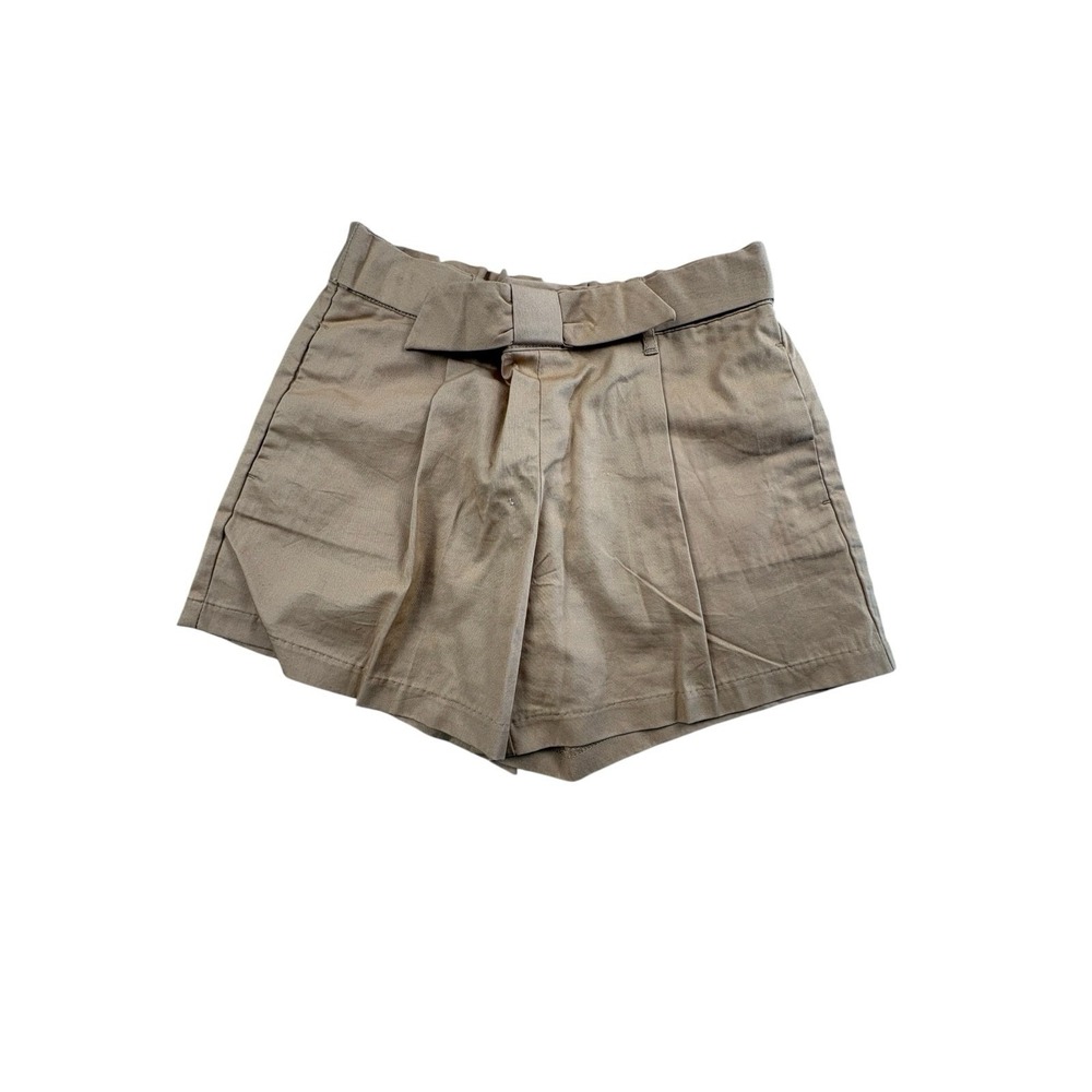 Janie and Jack Girls Size 10 Paperbag Waist Shorts Tan Cotton Belted